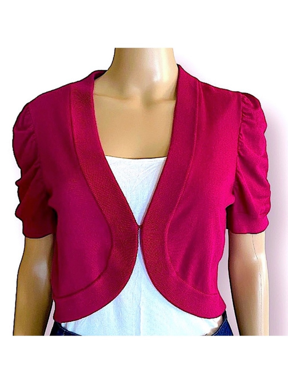 INC International Concepts Fuchsia Cropped Bolero Sz.PM